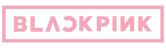 Pink 'BLACKPINK' logo with a rectangular border on a transparent background
